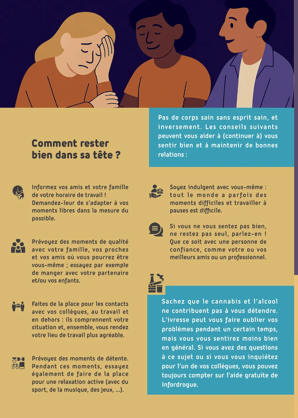 Page de la brochure consacrée à la santé mentale et au travail à pauses
