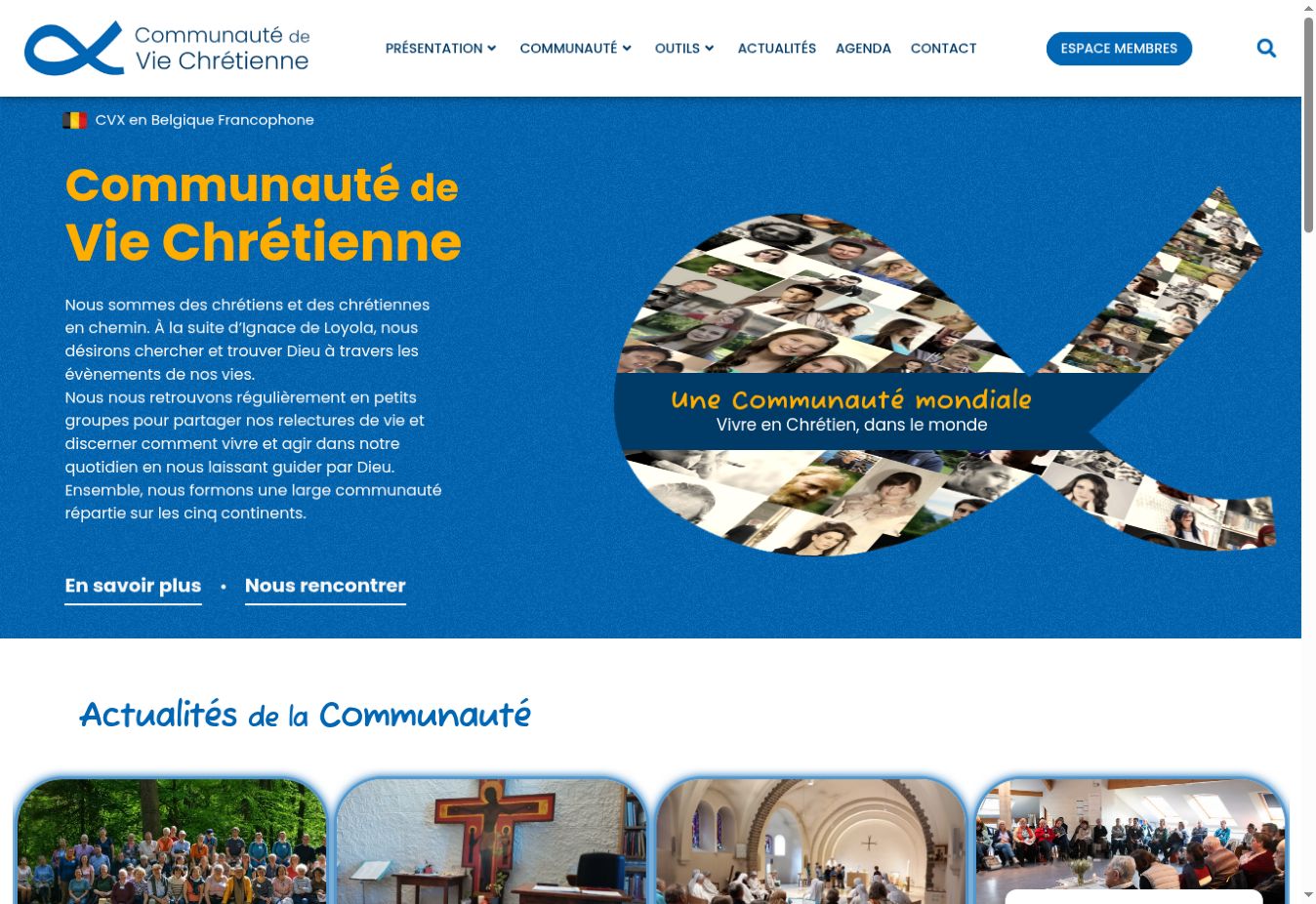Page d’accueil du site de la CVX Belgique francophone