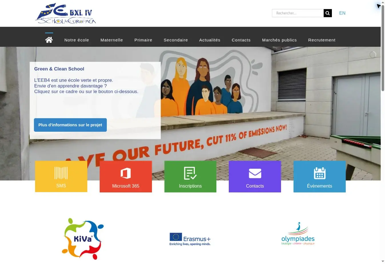 Page d’accueil du site de l’École européenne Bruxelles IV