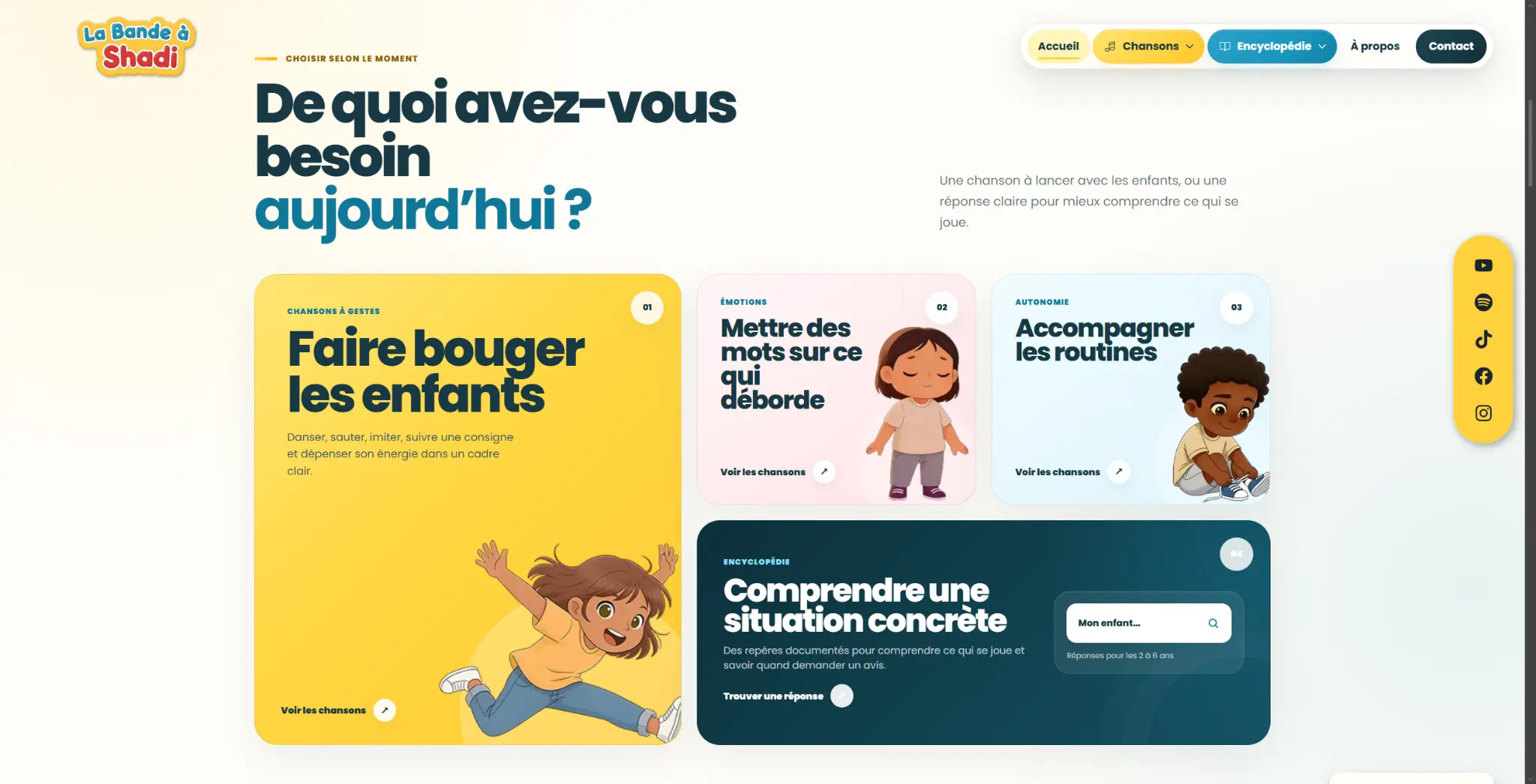 Parcours d’accueil de La Bande à Shadi organisé selon les besoins des enfants et des adultes