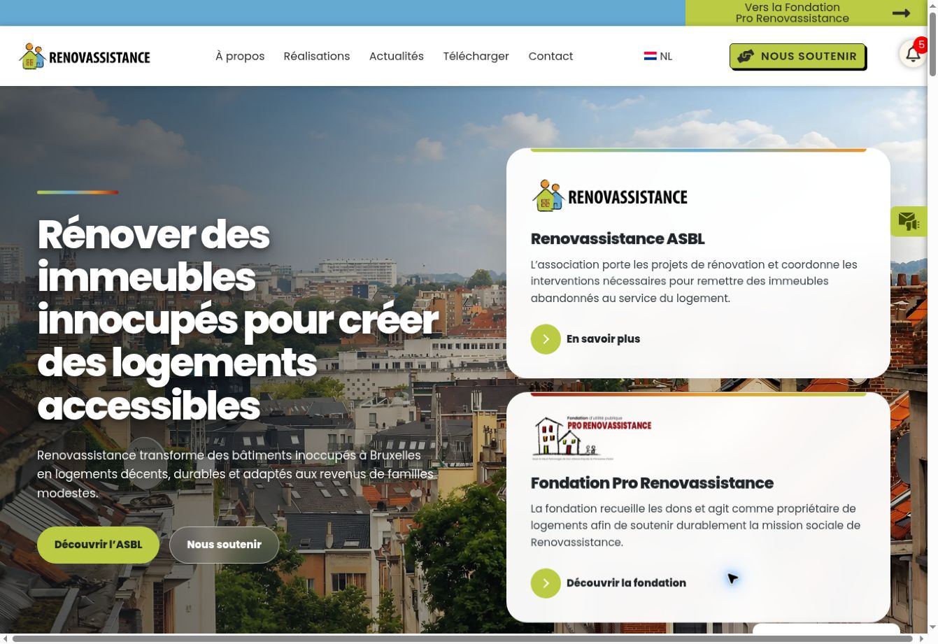 Capture du site de l’association Renovassistance
